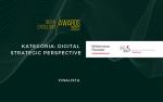 Baner z napisem Digital Excellence Awards 2022, Kategoria: Digital Strategic Perspective, MInisterstwo Finansów - finalista