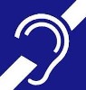 symbol osoby z dysfunkcją słuchu